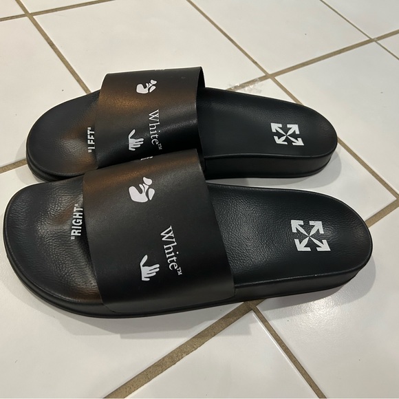 Off white flip flops slippers size 44eu - Picture 2 of 4